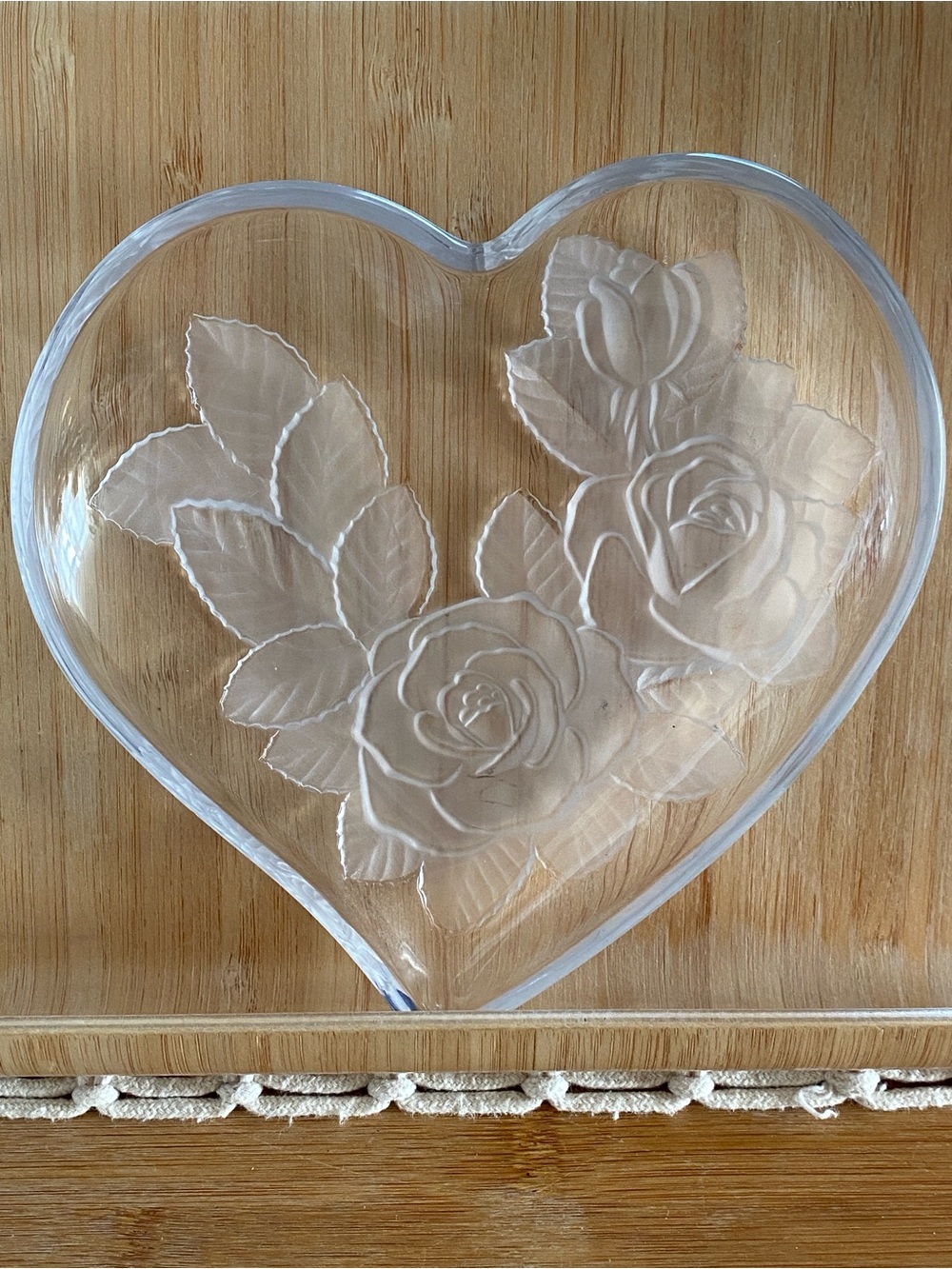 Vintage “Winter Rose” Heart-Shaped Glass Vanity/Trinket Dish | Studio Nova